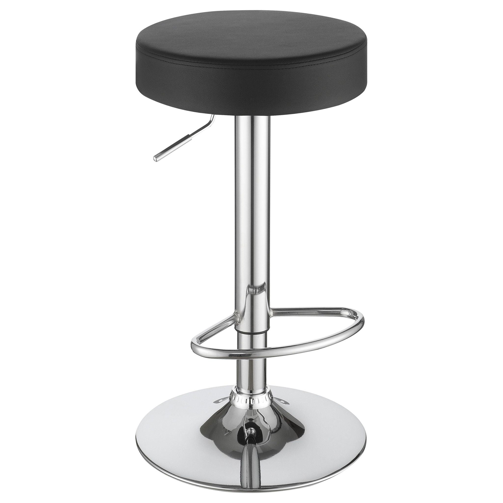 Ramses 29-inch Adjustable Bar Stool Chrome and Black - Atlantic Fine Furniture Melbourne FL