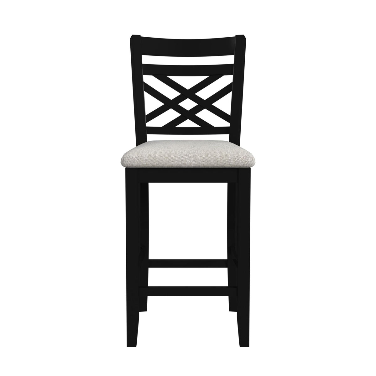 Brooks 5 Piece Counter Set With Table And 4 Upholstered Seat & Wood Back Chairs in Medium Brown & Black by Elements International, view 9