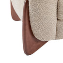 Contemporary Boucle Sherpa Sofa With Birch Wood Legs