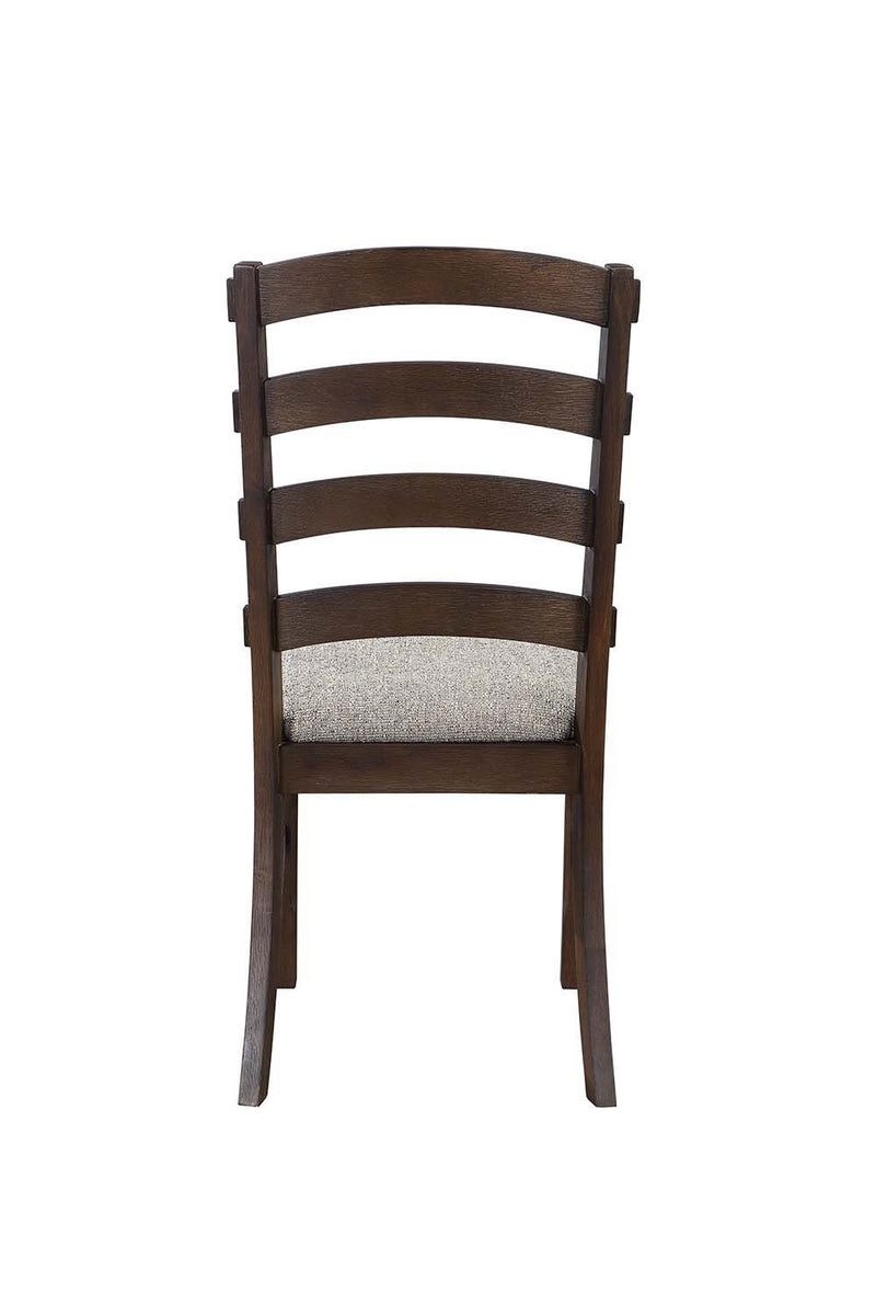 Pascaline - Side Chair (Set of 2) - Gray Fabric, Rustic Brown & Oak Finish - Atlantic Fine Furniture Inc