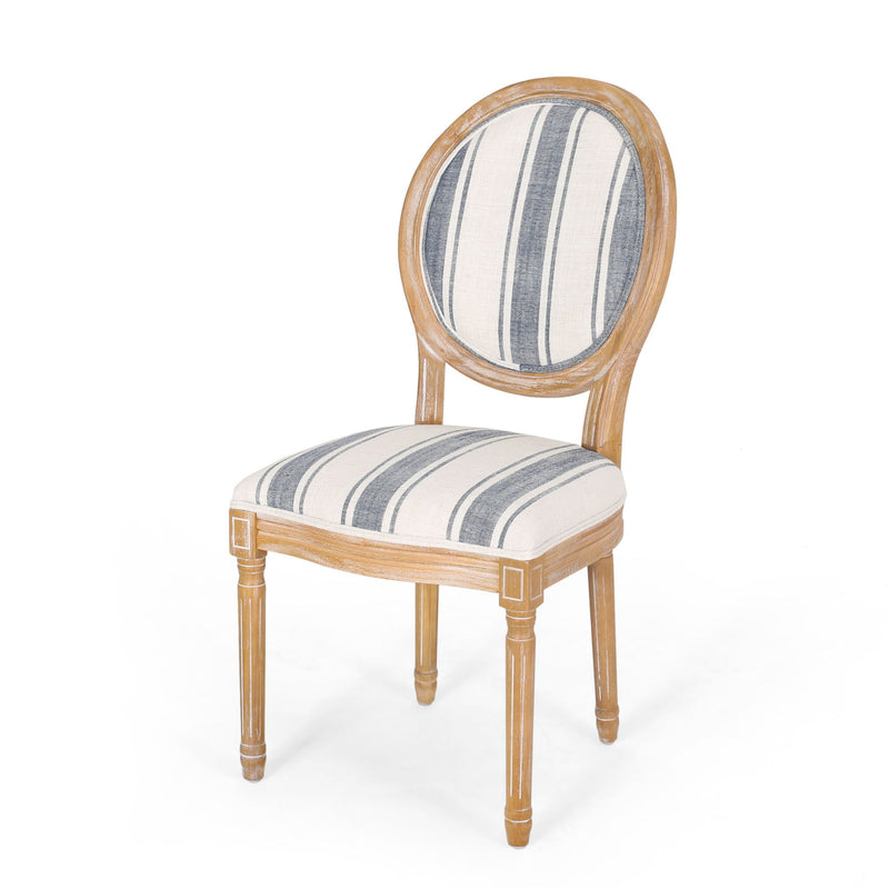 French Country Inspired Dining Chair With Iconic Round Backrest