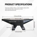 66Lbs Cast Steel Anvil, High Hardness Rugged Round Horn Anvil smith, Large Countertop And Stable Base, With Round And Square Hole, Metalsmith Tool For Bending And Shaping - Black