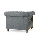 Fabric Upholstered Club Chair With Scrolled Tuxedo Arms