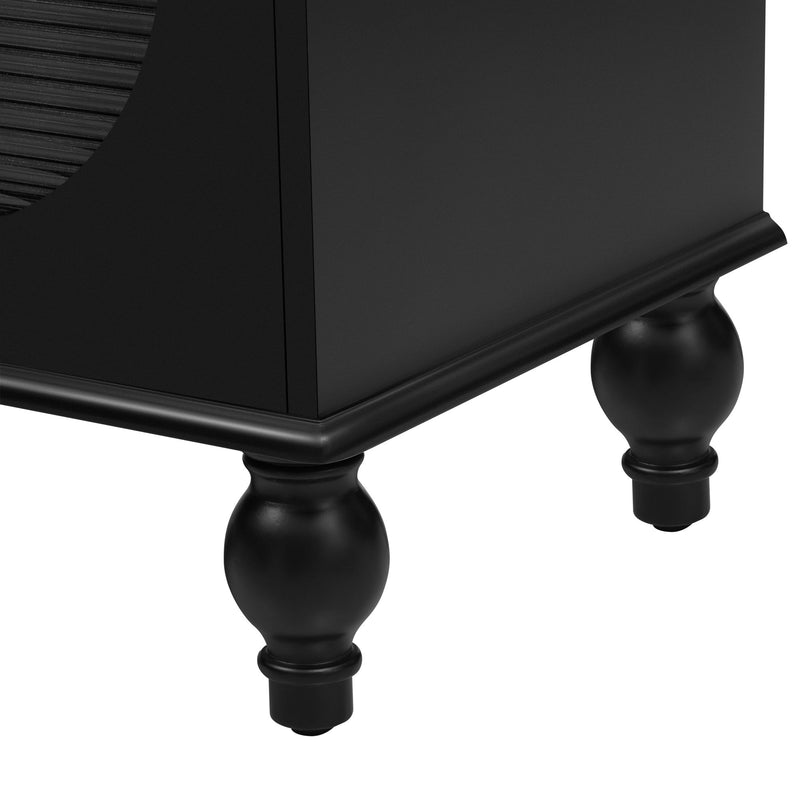 Modern TV Stand For TVs Up To 75" With Fluted Glass Doors