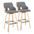 Stella - Contemporary Fixed Height Barstool With Swivel Square Footrest (Set of 2)