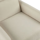 Upholstered Push Recliner Chair With Rubber Wood Legs For Living Room