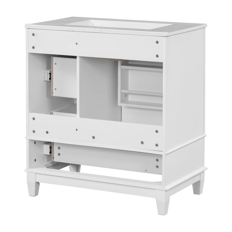 Freestanding Bathroom Vanity With Sink, Soft Close Door, 3 Drawers