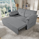 Modern Convertible Sleeper Sofa Bed With Pull-Out Queen Design, Side Storage & Thick Cushions