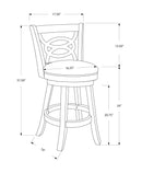 Stylish Design Swivel Bar Stool With Bar Height Leather Look (Set of 2)