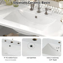 Bathroom Vanity With Ceramic Sink, Adjustable & Open Shelf