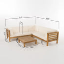 Royal - Acacia 6 Piece Sofa Sectional Sets - Beige