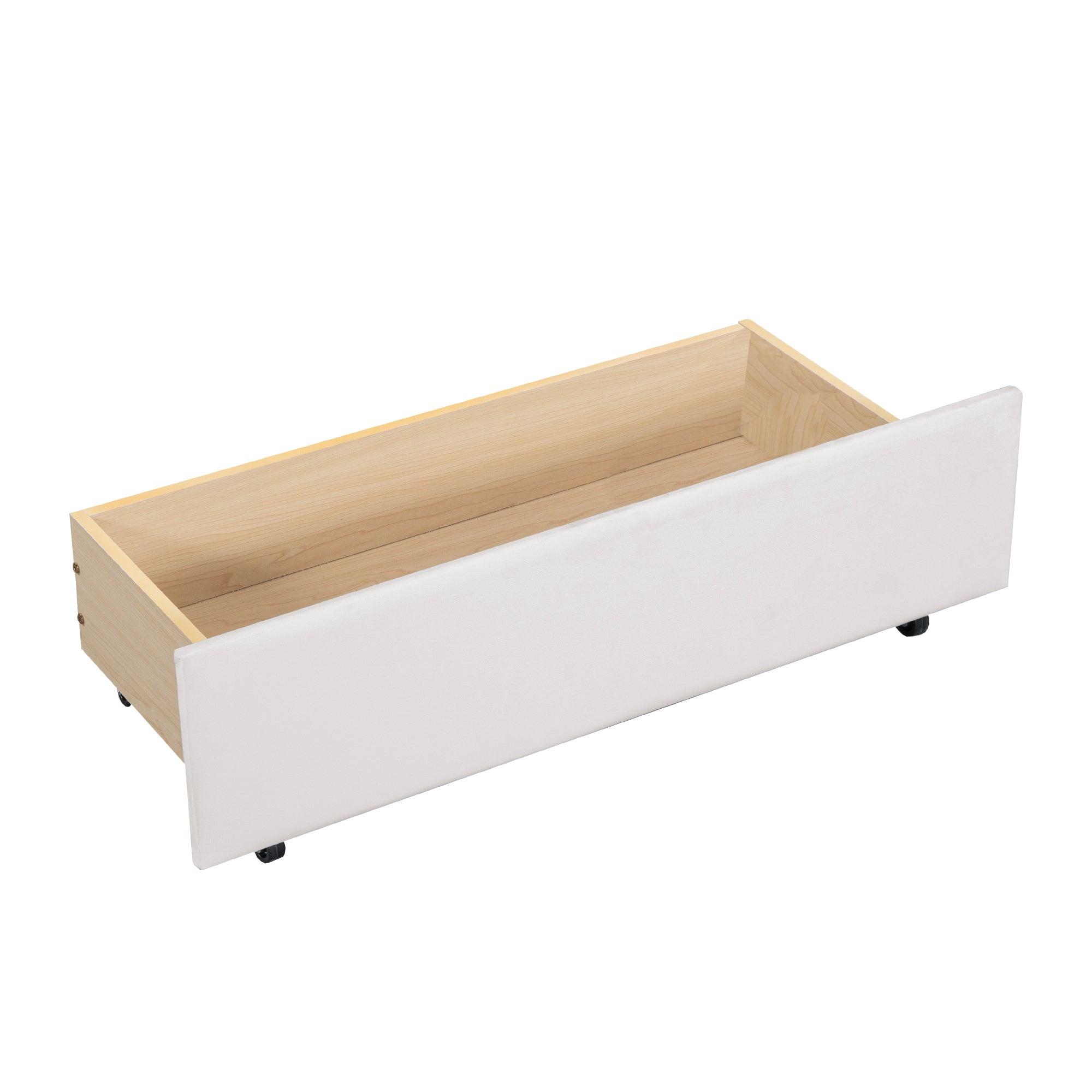 Twin Size Upholstered Daybed with Ergonomic Design Backrest and 2 Drawers, Beige - Atlantic Fine Furniture Melbourne FL