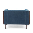 Contemporary Club Chair With Button Tufted Waffle Stitch