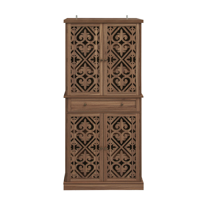 4 Door Cabinet With 1 Drawer, With 4 Adjustable Inner Shelves, Storage Cabinet