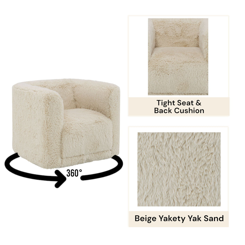 Upendo - Pattern Fabric 3 Pieces Living Room Set - Beige Yakety Yak Sand