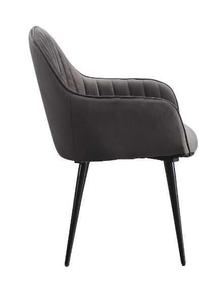 Caspian - Side Chair (Set of 2) - Dark Gray Fabric & Black Finish - Atlantic Fine Furniture Inc