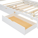 Storage Platform Bed, With 2 Big Drawers, Trundle, One Set Of Sockets & USB Ports