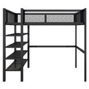 Loft Bed With 4 Tier Shelves And Storage