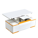 Multi Functional Adjustable Coffee Table With 4 Storage Stools