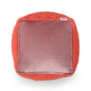 Sunny - Square Pouf, Versatile Ottoman Or Floor Cushion - Coral
