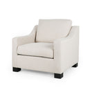 Nightowl - Upholstered Club Chair With Sloped Arms And Wood Legs - Beige