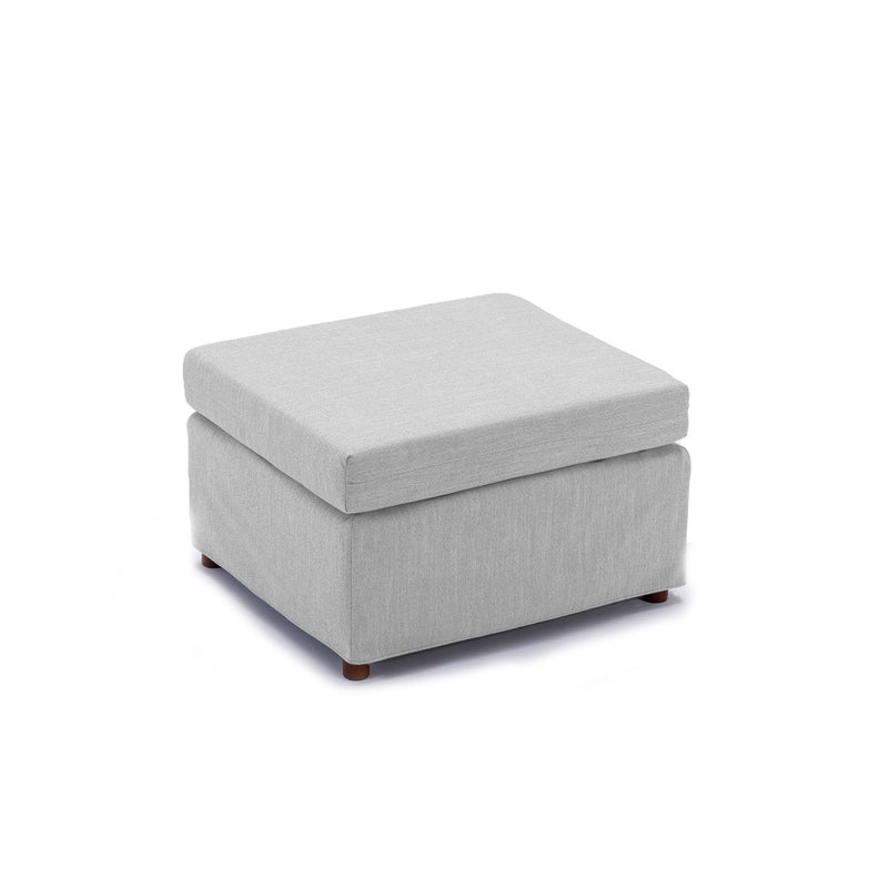 Single Seat Module Sofa Sectional Couch With Armrest With 1 Ottoman, Cushion Covers Non-Removable And Non-Washable