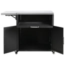 Versatile Outdoor Cabinet With Folding & Expandable Work Surfaces, Ample Storage Space, And Lockable Wheels - Matte Black