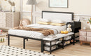Platform Bed With 2 Tier Storage Shelves, Storage Cabinet