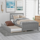 Twin size Platform Bed with Trundle, Gray
