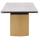 Vesa - Glass Top Extension Dining Table - Beige