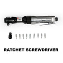 71 Piece Air Tool And Accessories Kit, Impact Wrench, Air Ratchet, Die Grinder, Aire Hammer, Hose Fittings, Storage Case - Black / Silver