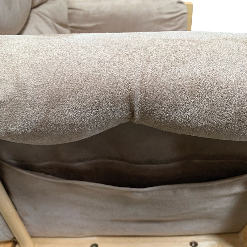 Rehan - Glider Chair & Ottoman - Taupe Microfiber & Natural Oak