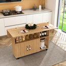 Multi Functional Folding Table With Storage Shelves And Wheels