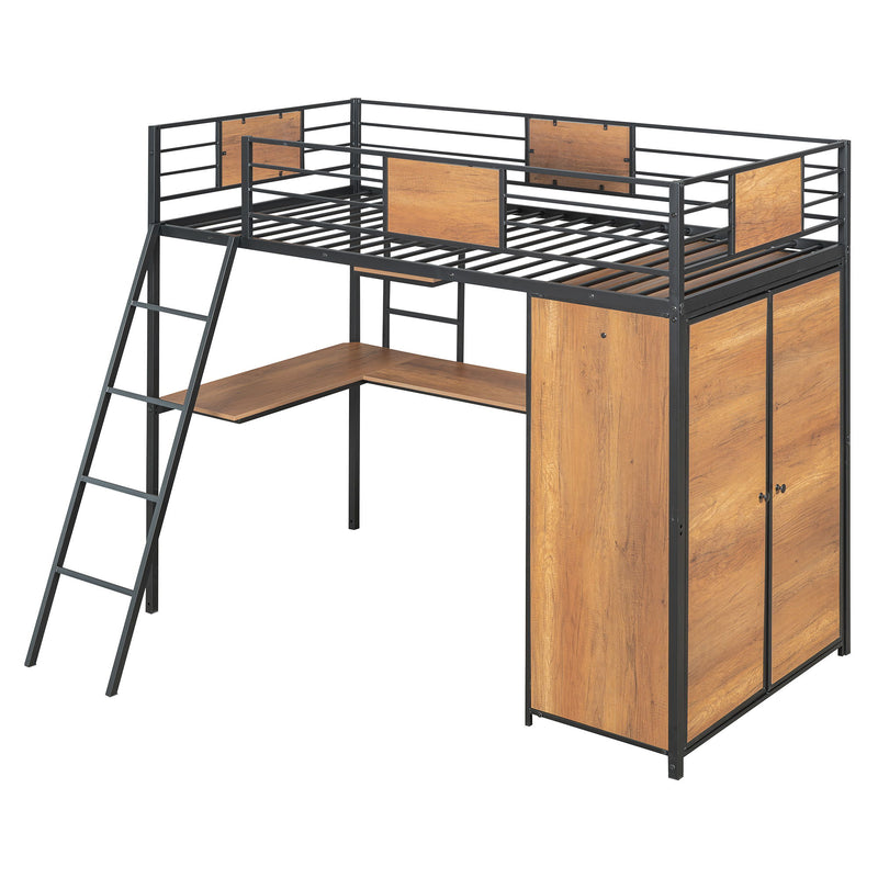 Loft Bed With L Shape Desk And Wardrobe