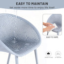 2 Piece Durable Single Chair With Mesh Hollow Out Design