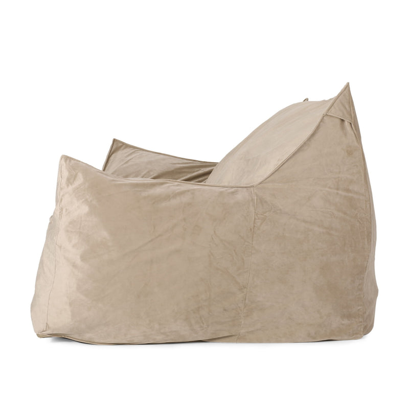 Fila - Velveteen Oversized Seater Bean Bag Chair With Armrests