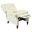 Push Back Recliner Chair Upholstered Recliner Armchair With Classic Wing Back And Solid Gourd-Shaped Legs