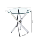 Modern Round Tempered Glass Table With Chrome Legs