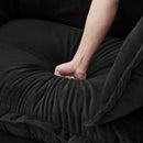 Modern Cozy Upholstered Armchair Sofa With Movable Ottoman