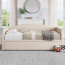 Daybed With Extended Pop Up Trundle, Upholstered Sofa Bed Daybed