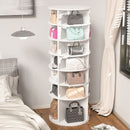 6 Tier Spinning Shoe Rack, Free Standing, 360° Revolving Shoe Organizer - White
