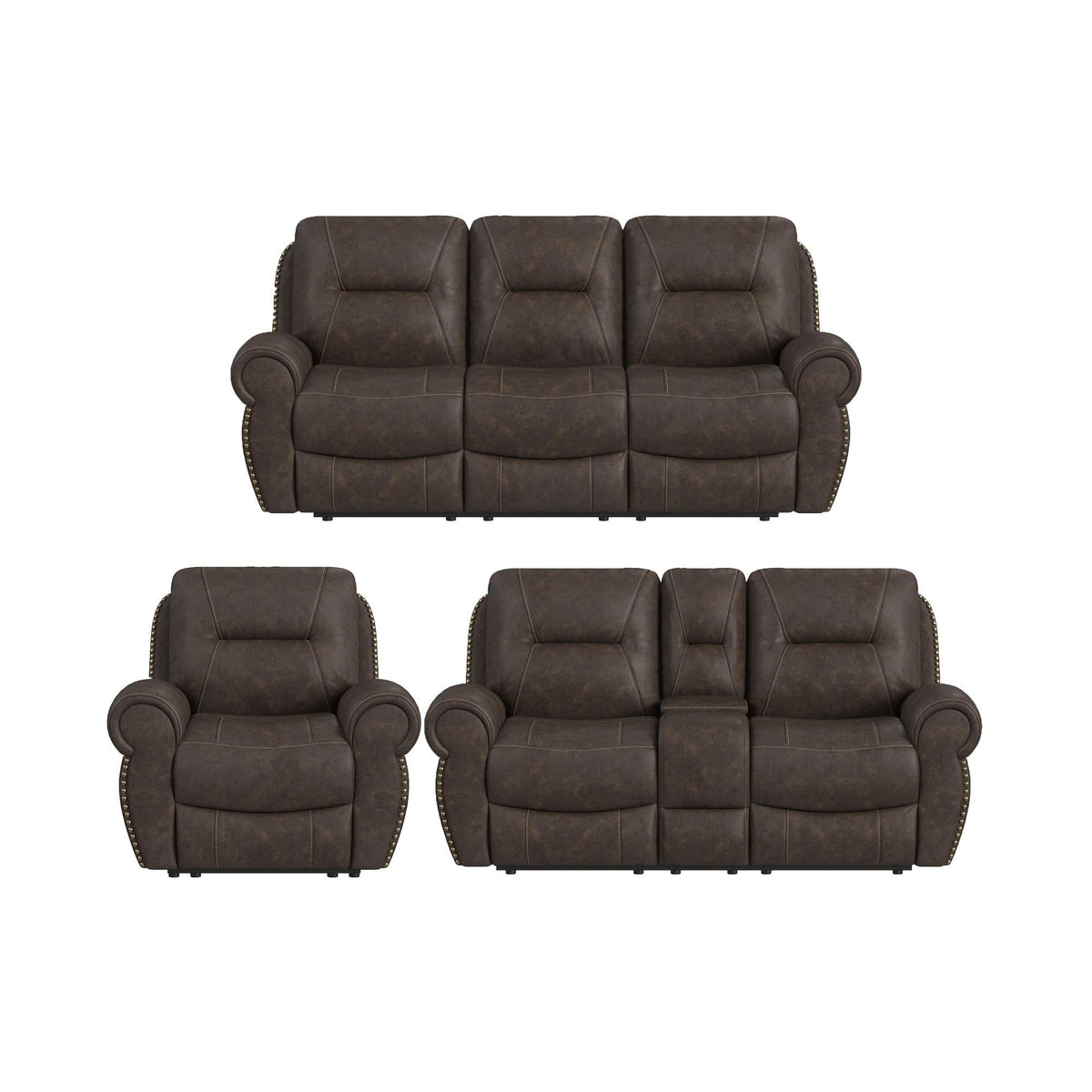Topeka Living Room Set in Dark Brown by Elements International