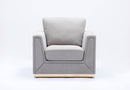Valin - Linen Chair For Living Room - Gray