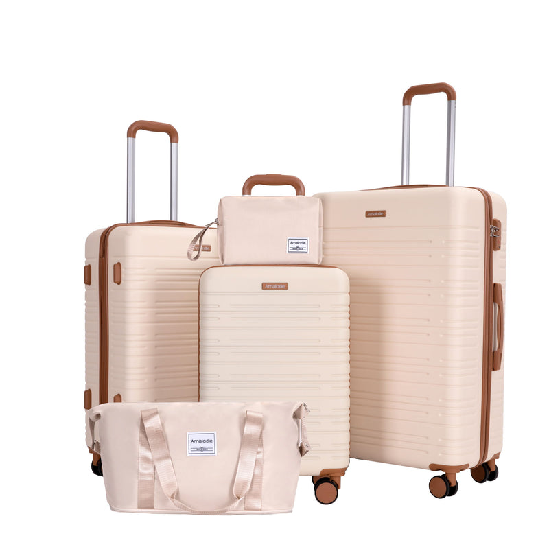 5 Piece Set Hard Case Spinner Wheels Luggage Sets With Tsa Lock
