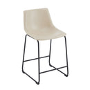 Vintage Style Armless Industrial Counter Stool With Metal Legs And Footrest For Kitchen Island, Cafe, Pub, Bar Counter (Set of 2) - Cream / Black