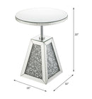 Noralie - 20" Accent Table - Mirrored & Faux Diamonds