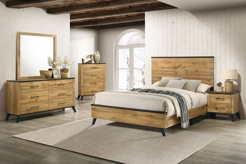 Kaywood - 6-Drawer Dresser And Mirror - Natural Pine