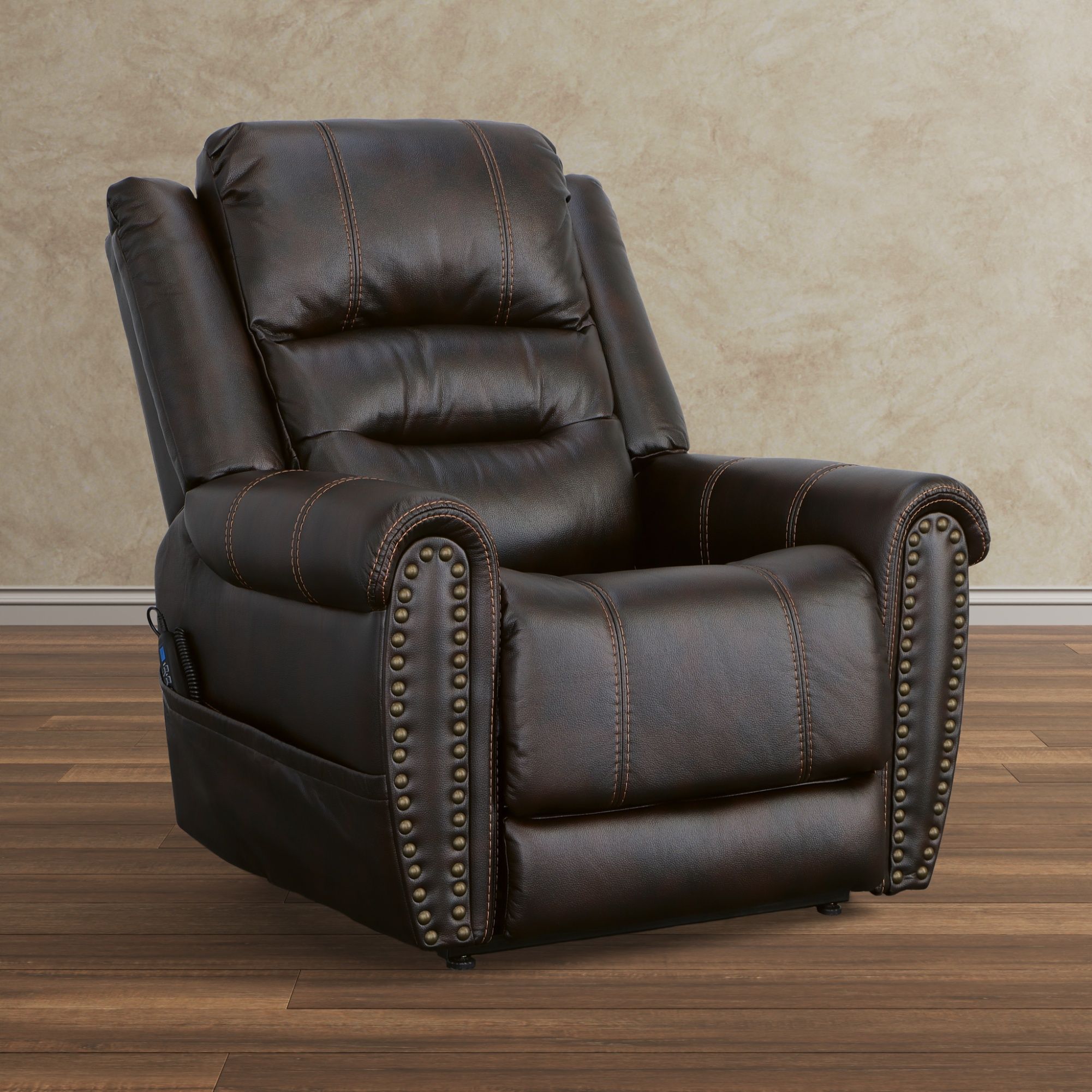 Oscar - Power Lift Recliner With Right-Hand Control & Power Headrest - Molasses