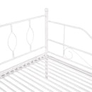 Twin Size Metal Daybed with Trundle, Daybed with Slat No Box required White