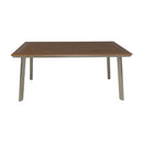 Outdoor Dining Table With Eucalyptus Wood Topped - Silver